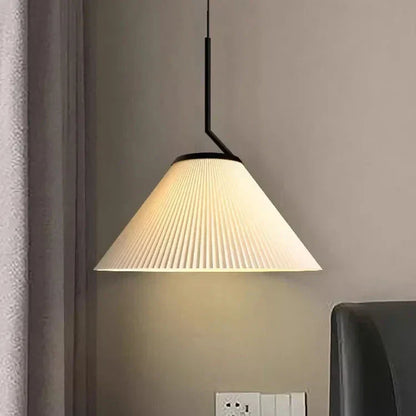 Creamy Fabric Shade Pendant Light