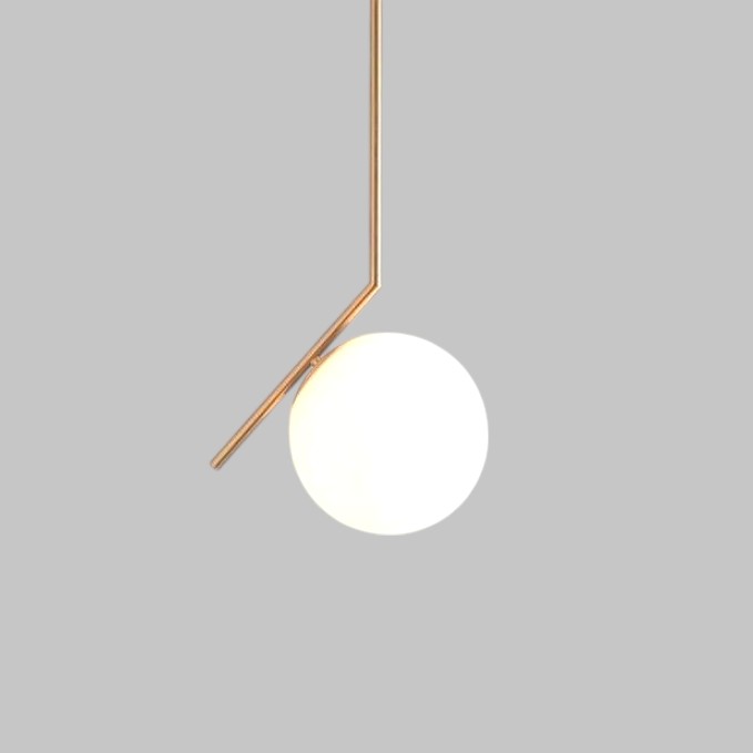 Elegant Glass Hanging Light With Metal Frame