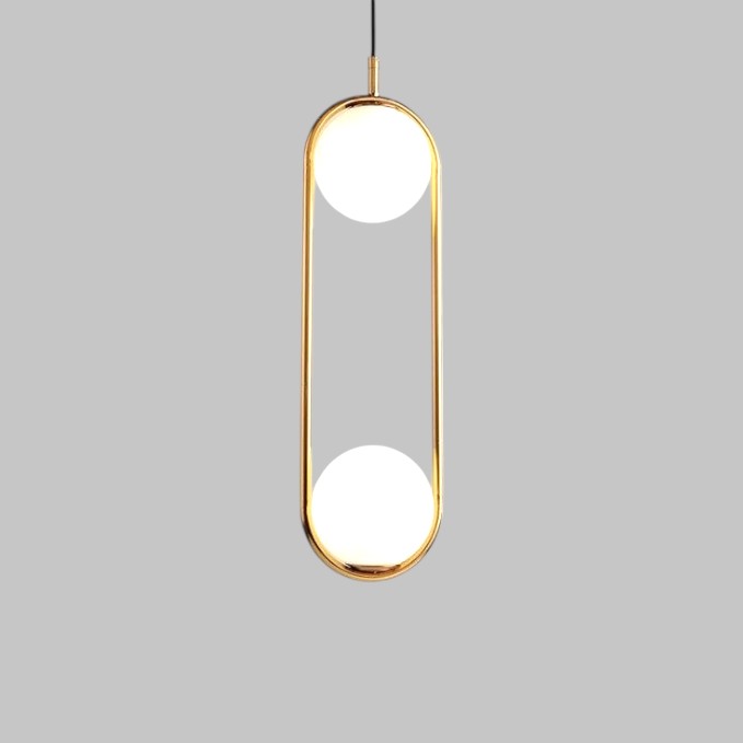Elegant Glass Hanging Light With Metal Frame