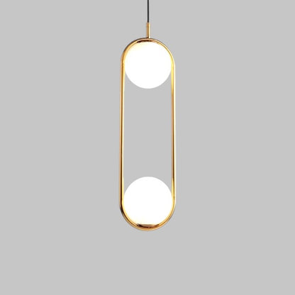 Elegant Glass Hanging Light With Metal Frame