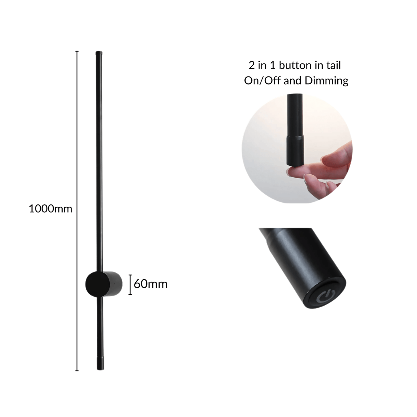 Contemporary Black LED Wall Lamp