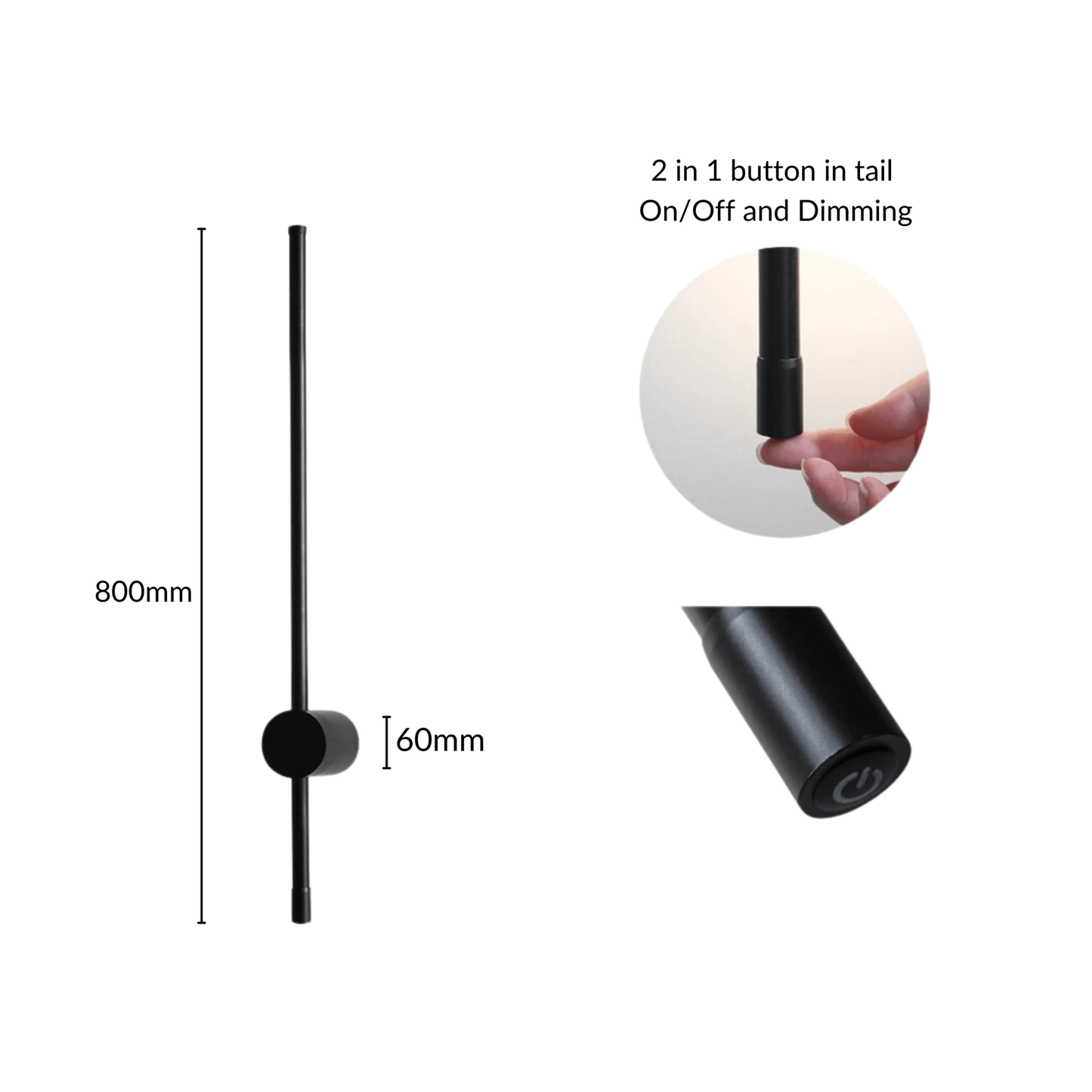 Contemporary Black LED Wall Lamp
