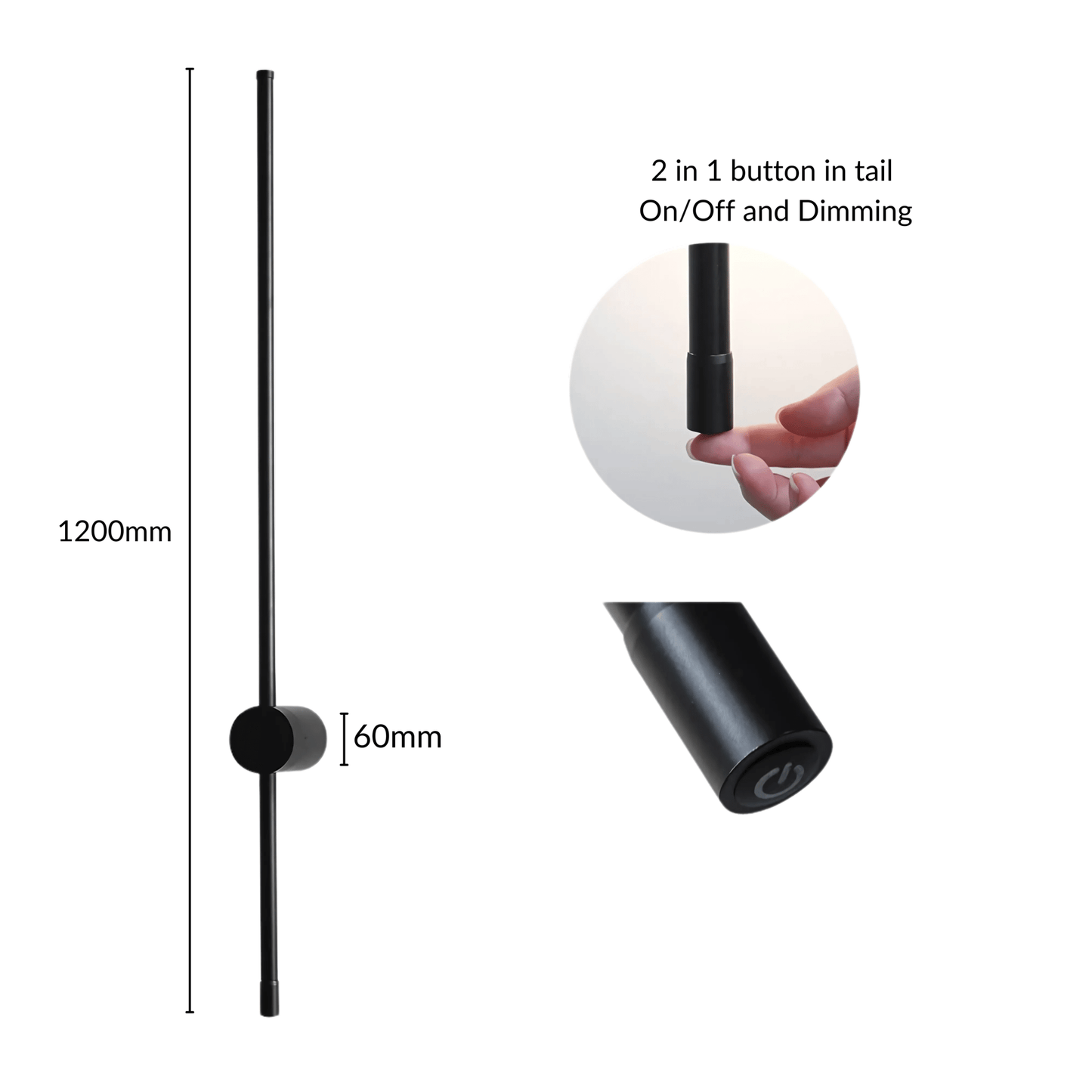 Contemporary Black LED Wall Lamp
