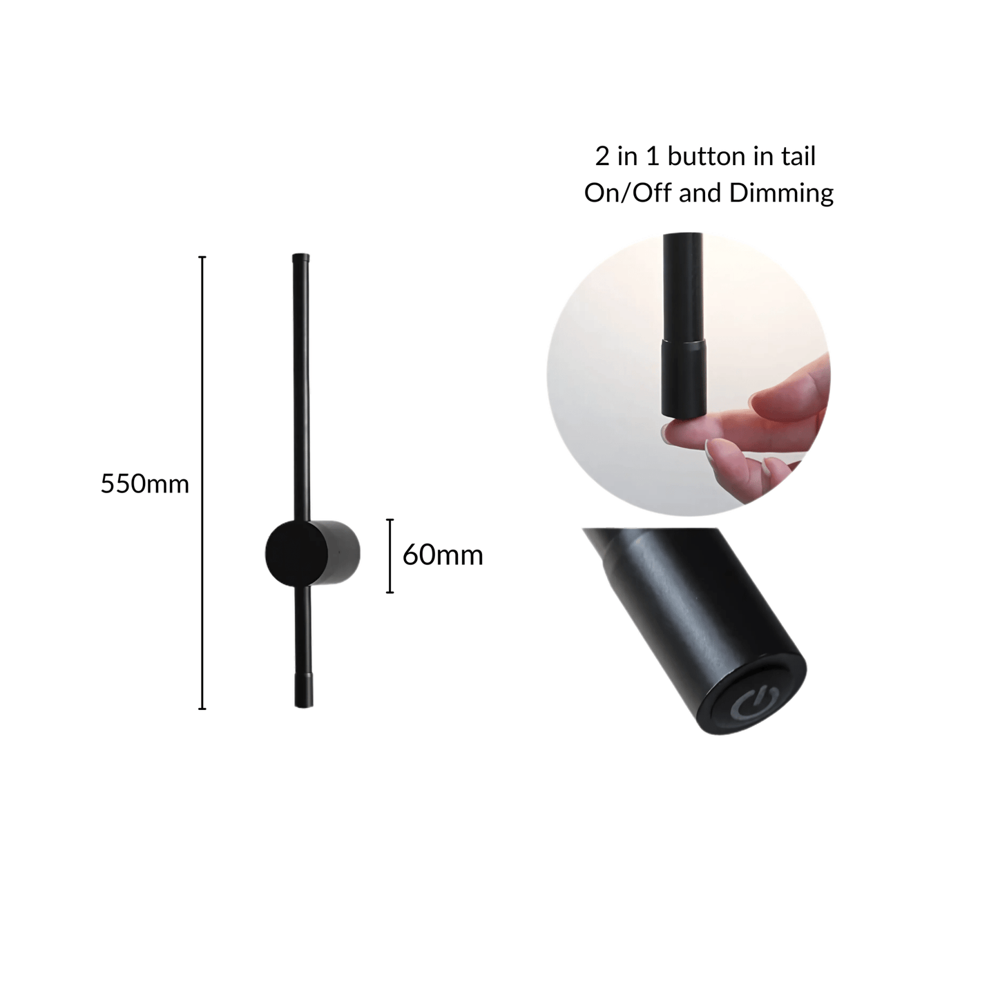 Contemporary Black LED Wall Lamp