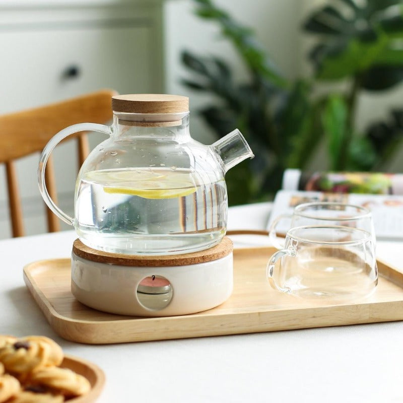 Elegant Clear Glass Teapot Set
