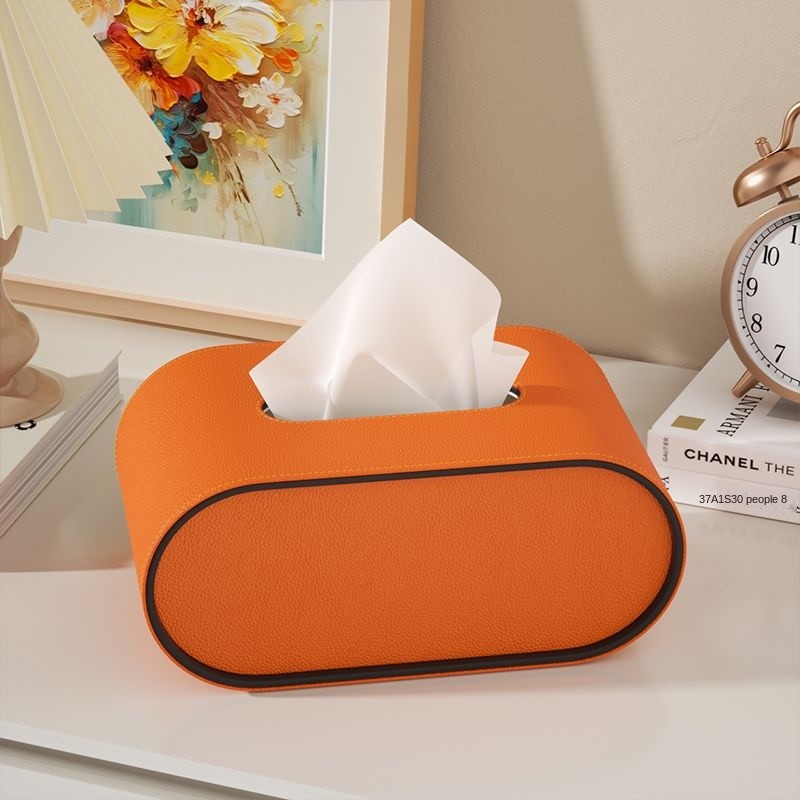 Premium Leather Oval Tissue Box - Luxicro