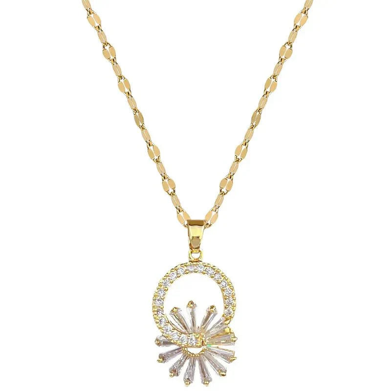 Sparkling Flower Diamond Necklace Set