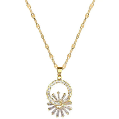 Sparkling Flower Diamond Necklace Set