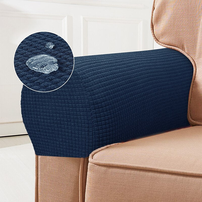 Elastic Armchair Armrest Protectors, Set of 2, Red - Luxicro