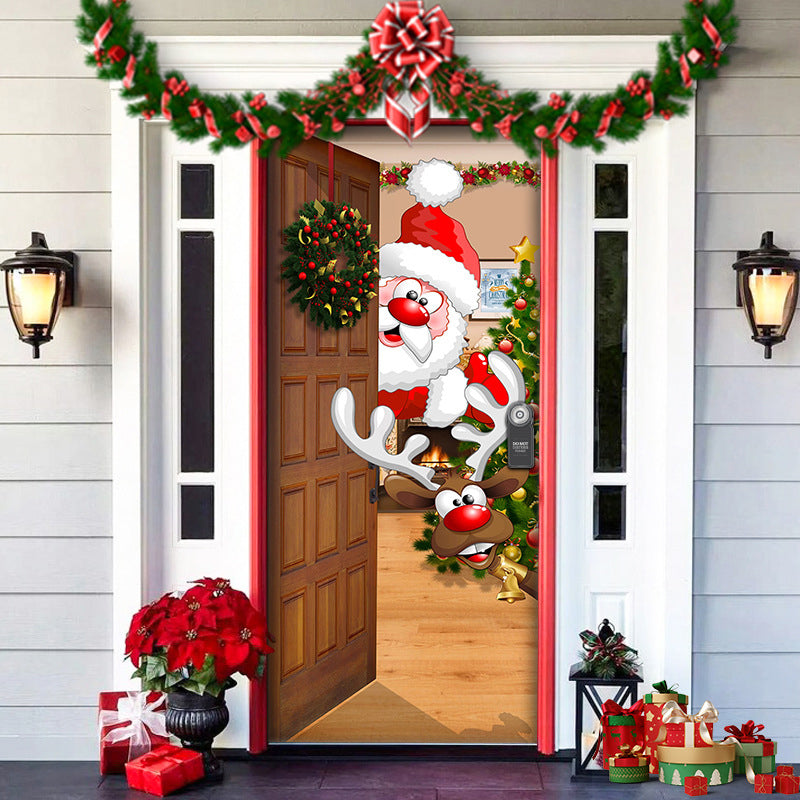 Fun Holiday Elf Door Decoration Wrap