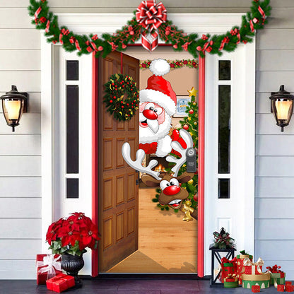Fun Holiday Elf Door Decoration Wrap