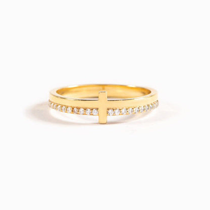 Trendy Motivational Cross Ring
