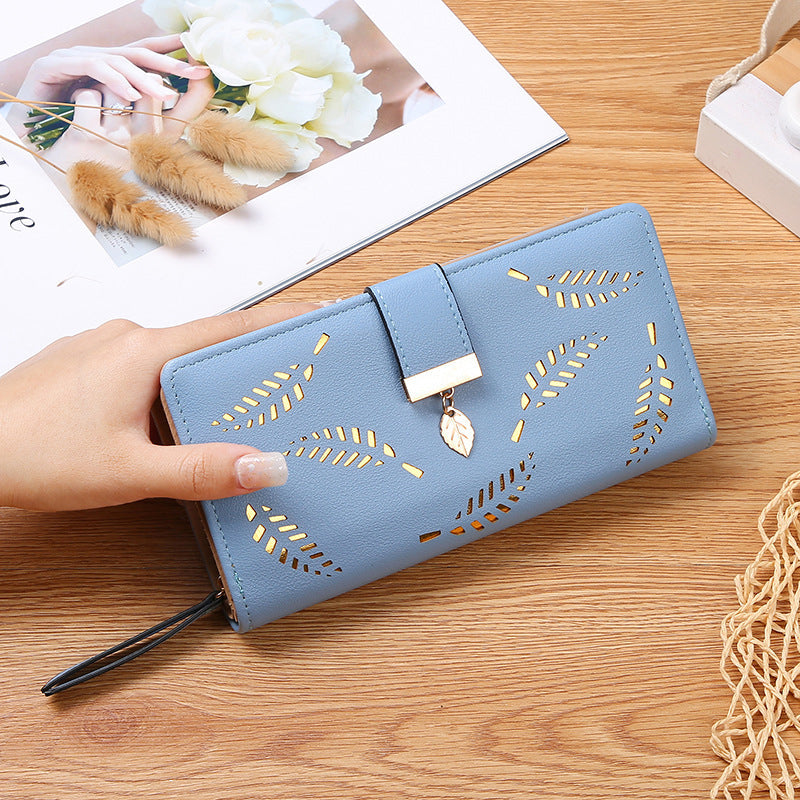 Stylish Women's Leaf Print Foldable Wallet