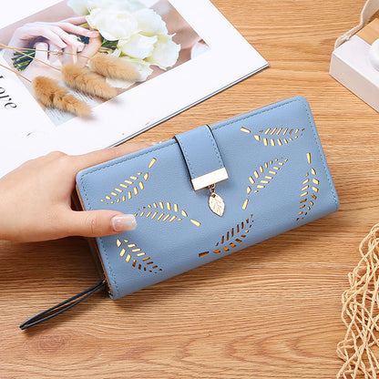 Stylish Women's Leaf Print Foldable Wallet