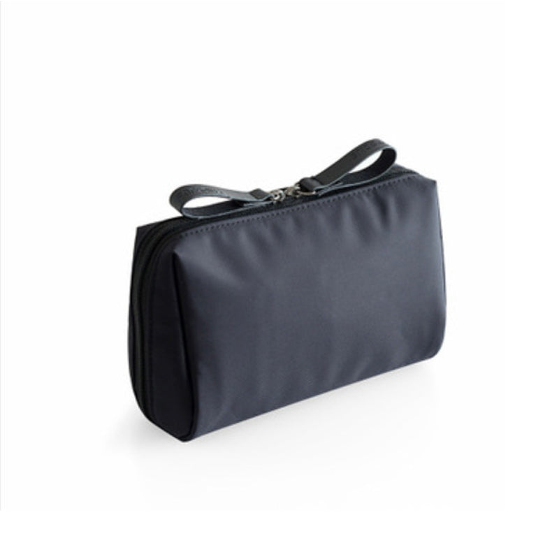 Practical Cosmetic Bag with Double Zipper Closure