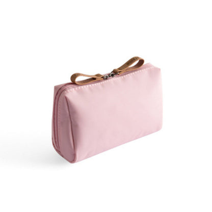 Practical Cosmetic Bag with Double Zipper Closure