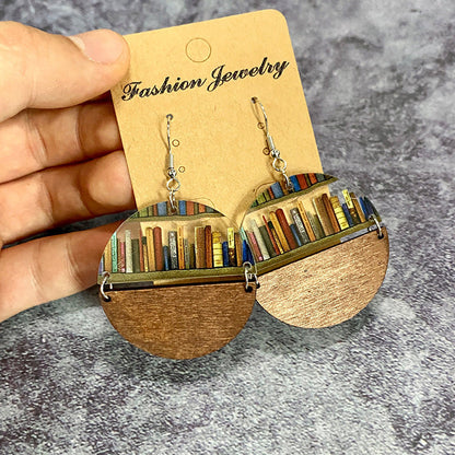 Natural Tree Book Dangle Earrings