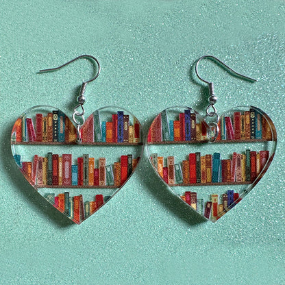 Natural Tree Book Dangle Earrings