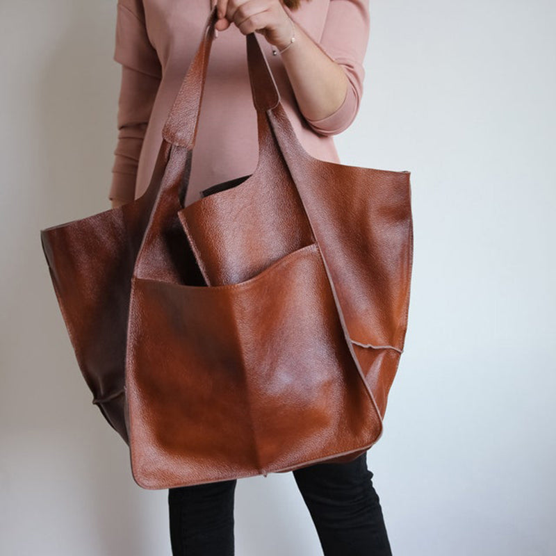 Big Genuine Leather Handbag for Ladies