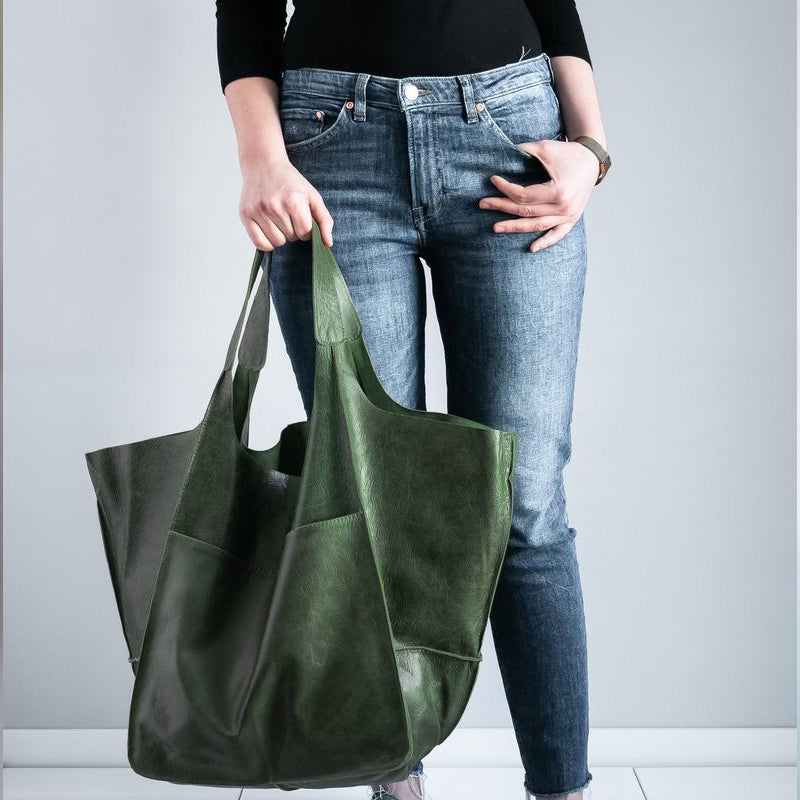 Big Genuine Leather Handbag for Ladies