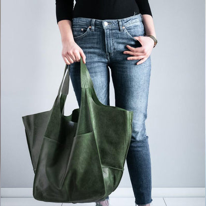 Big Genuine Leather Handbag for Ladies