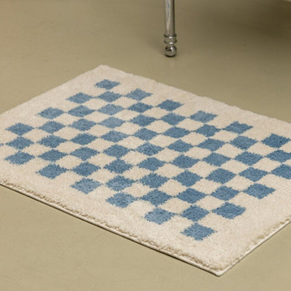 Soft Checker Pattern Bathroom Mat