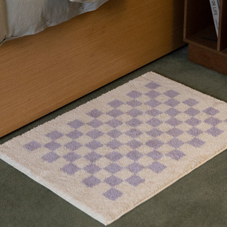 Soft Checker Pattern Bathroom Mat