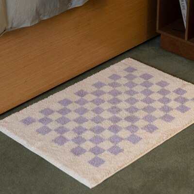 Soft Checker Pattern Bathroom Mat