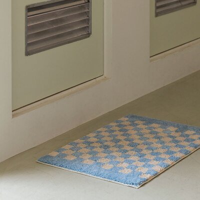 Soft Checker Pattern Bathroom Mat