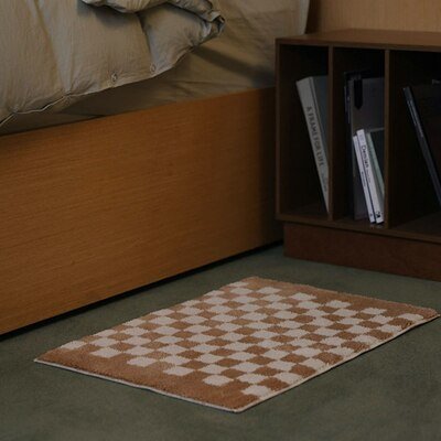 Soft Checker Pattern Bathroom Mat