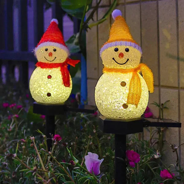 Decorative Garden Solar Snowman Lamp