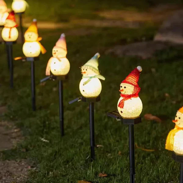 Decorative Garden Solar Snowman Lamp
