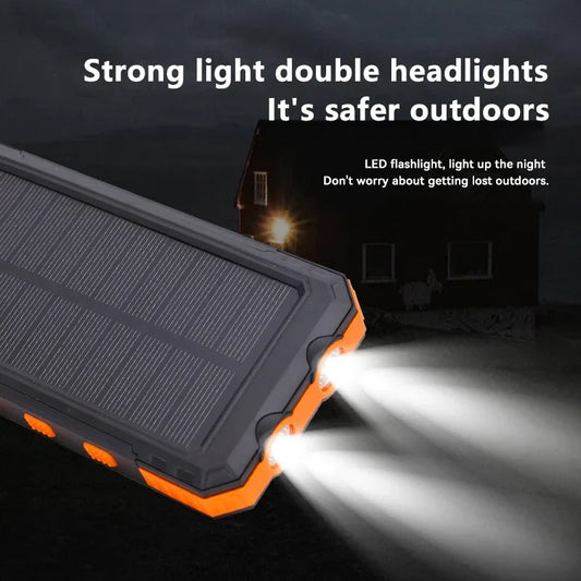 Compact Solar Charger Power Bank with LED Torch - Luxicro