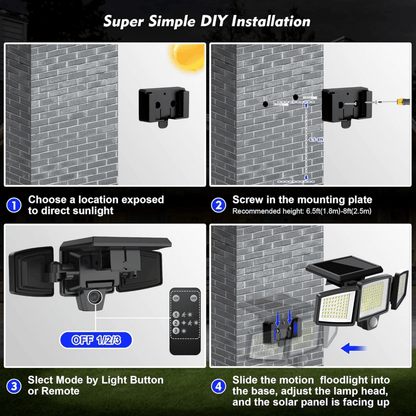 Outdoor Solar Motion Sensor Security Light
