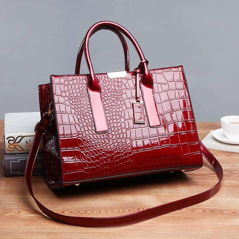 Premium Leather Look Tote Handbag