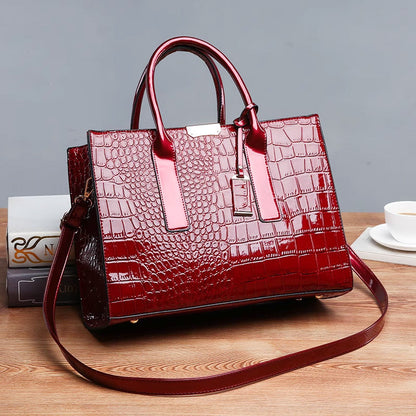 Premium Leather Look Tote Handbag