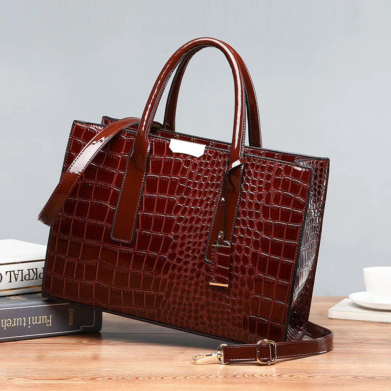 Premium Leather Look Tote Handbag