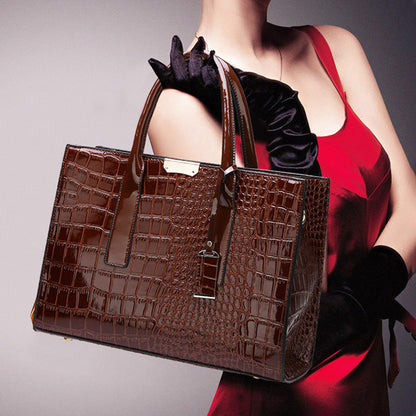 Premium Leather Look Tote Handbag