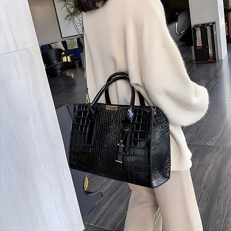 Premium Leather Look Tote Handbag
