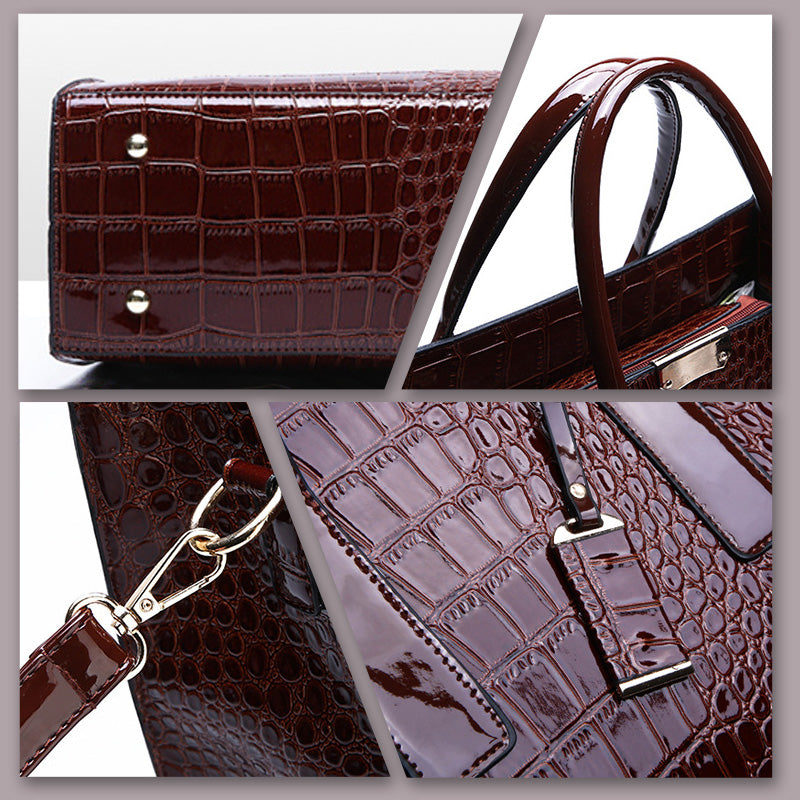Premium Leather Look Tote Handbag