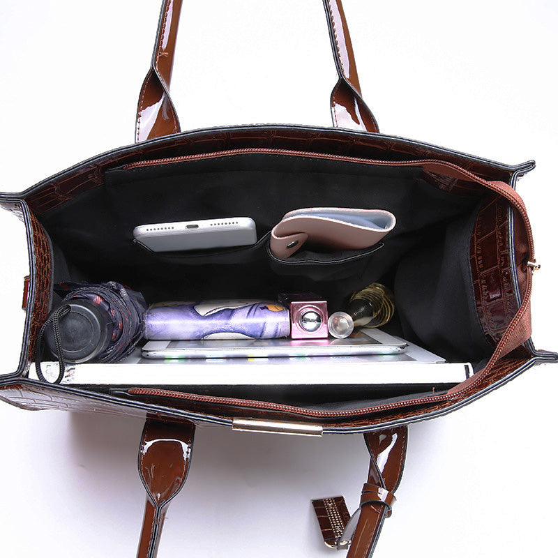 Premium Leather Look Tote Handbag