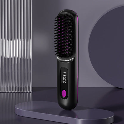 Fast Wireless Ceramic Hair Straightener Comb - Luxicro