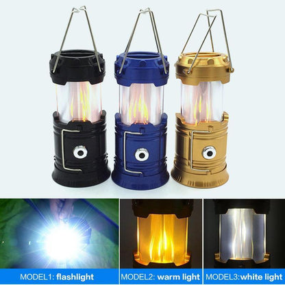 Compact 3-in-1 LED Camping Lantern with Flame Effect
