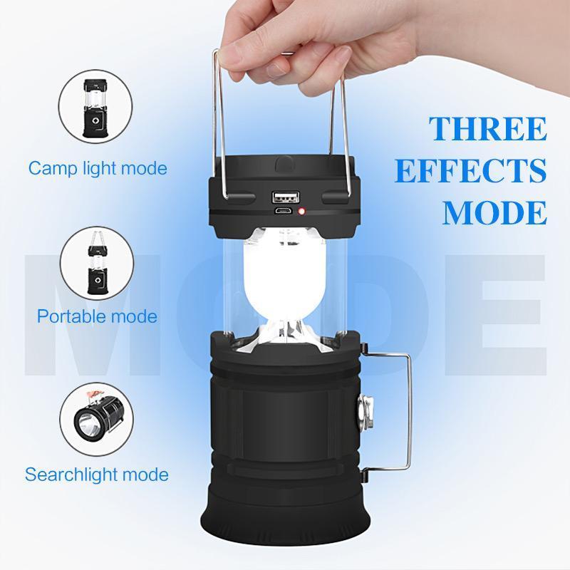 Compact 3-in-1 LED Camping Lantern with Flame Effect