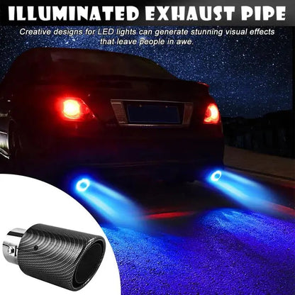 Stylish LED Car Muffler Tip - Carbon Fiber Style - Luxicro