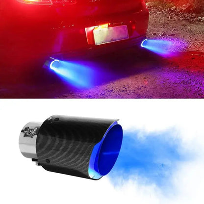 Stylish LED Car Muffler Tip - Carbon Fiber Style