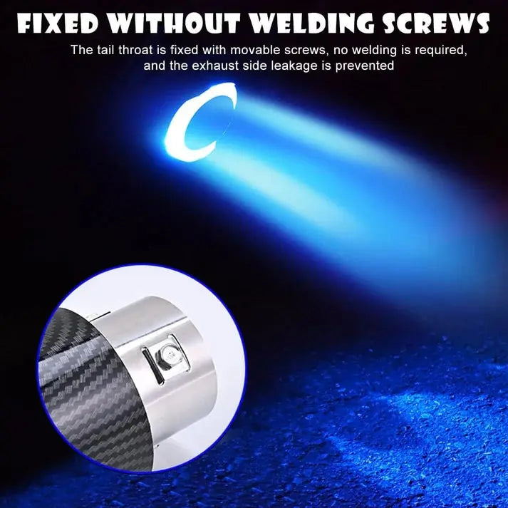 Stylish LED Car Muffler Tip - Carbon Fiber Style