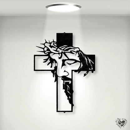 Spiritual Cross Metal Wall Decor Jesus Symbol