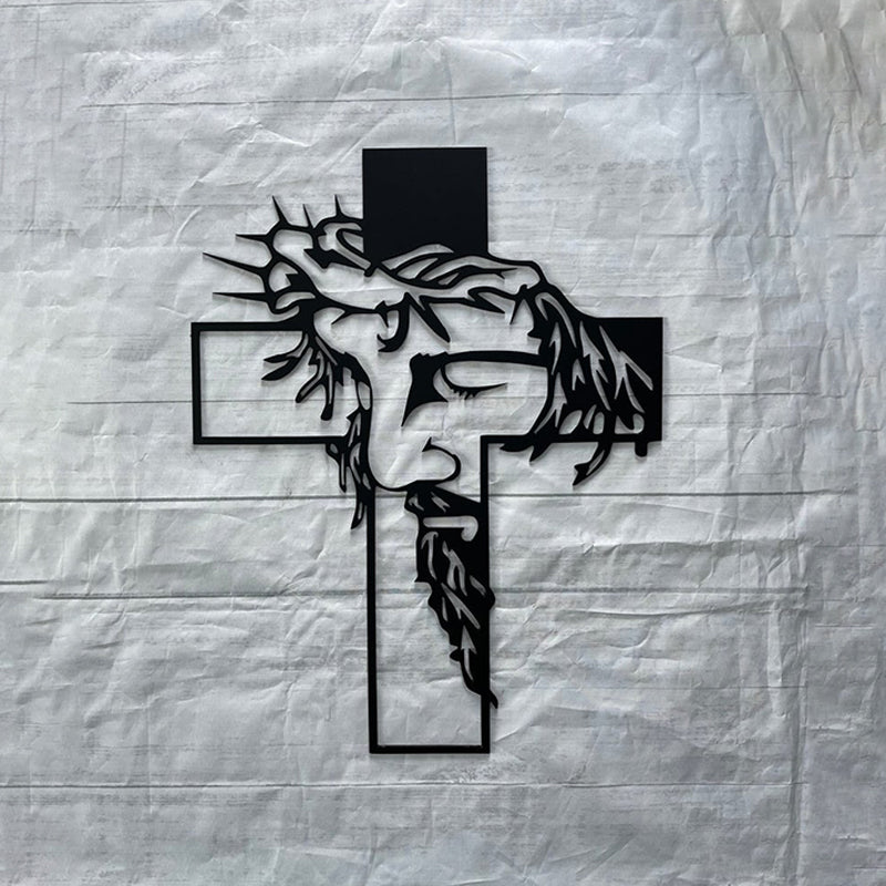 Spiritual Cross Metal Wall Decor Jesus Symbol