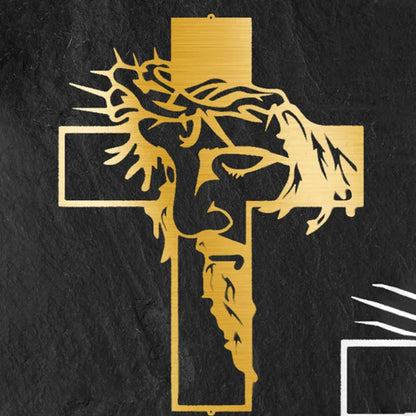 Spiritual Cross Metal Wall Decor Jesus Symbol